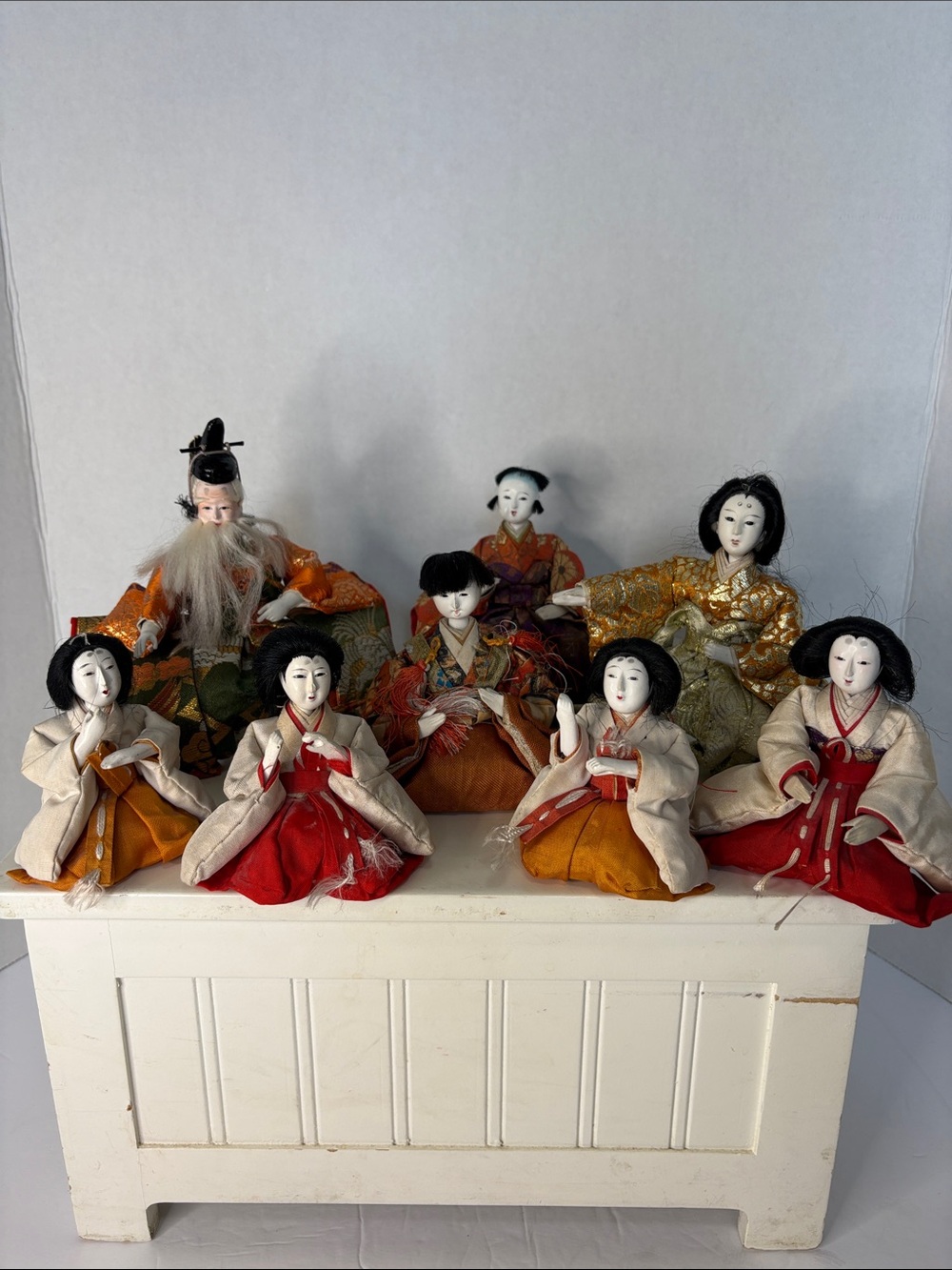 Vintage Japanese Hina 8 Piece Hinamatsui Court Display